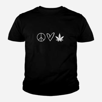 Funny Peace Sign Heart Leaf Youth T-shirt | Crazezy CA