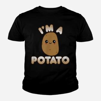 Funny Potato Costume Cute Kawaii Style Smiling I'm A Potato Youth T-shirt | Crazezy