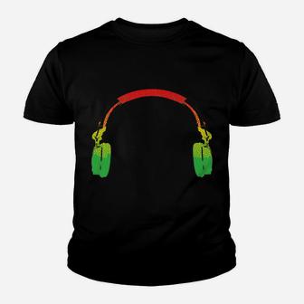 Funny Rasta Gift For Men Women Cool Rasta Colors Headphone Youth T-shirt | Crazezy