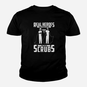Funny Real Heroes Dont Wear Capes Nurse Youth T-shirt | Crazezy UK