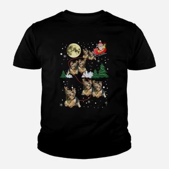 Funny Reindeer Yorkie Xmas Christmas Dog Lovers Gift Sweatshirt Youth T-shirt | Crazezy