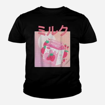 Funny Retro 90S Japanese Kawaii Strawberry Milk Shake-Carton Youth T-shirt | Crazezy AU