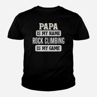 Funny Rock Climbing Gift For Papa Fathers Day Shirt Youth T-shirt | Crazezy