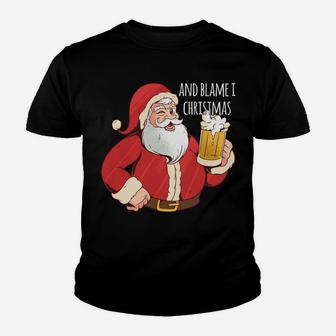 Funny Santa Clause Let's Get Fat And Drunk Funny Christmas Youth T-shirt | Crazezy UK