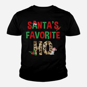 Funny Santa Favorite Ho Xmas Leopard Youth T-shirt - Monsterry AU