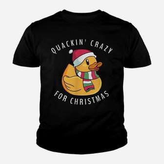 Funny Santa Hat Rubber Duck Christmas Pun Youth T-shirt | Crazezy