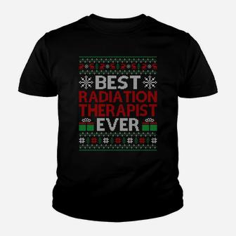 Funny Santa Hat Ugly Radiation Therapist Christmas Sweatshirt Youth T-shirt | Crazezy