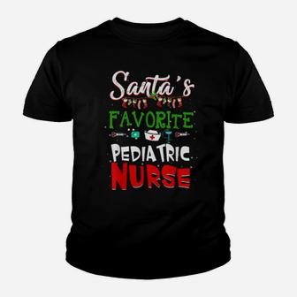Funny Santa's Favorite Pediatric Nurse Youth T-shirt - Monsterry