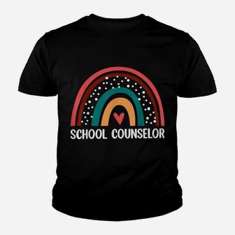 Funny School Counselor Boho Rainbow Back To School Youth T-shirt | Crazezy AU