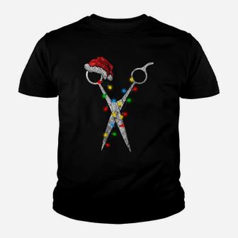 Funny Scissor Hairstylist Santa Christmas Hair Stylist Xmas Sweatshirt Youth T-shirt | Crazezy UK
