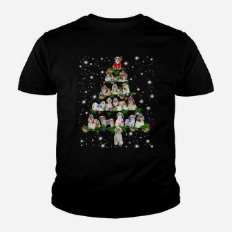 Funny Shih Tzu Christmas Tree Tee Ornament Decor Gift Youth T-shirt | Crazezy