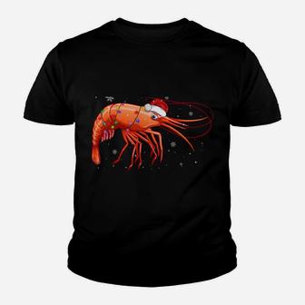 Funny Shrimp Christmas Santa Hat Cheers Xmas Holiday Season Sweatshirt Youth T-shirt | Crazezy