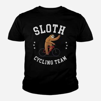 Funny Sloth Bicycle Shirt - Sloth Cycling Team Youth T-shirt | Crazezy