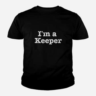 Funny Soccer Im A Keeper Vintage Distressed Youth T-shirt | Crazezy
