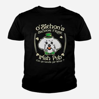Funny St Patricks Day Bichon Frise Dog Irish Pub Youth T-shirt - Monsterry AU