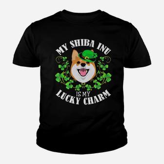 Funny St Patricks Day My Shiba Inu Is My Lucky Charm Youth T-shirt - Monsterry AU