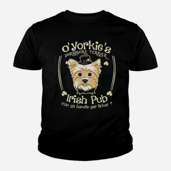 Funny St Patricks Yorkie Yorkshire Dog Irish Pub Youth T-shirt - Monsterry CA