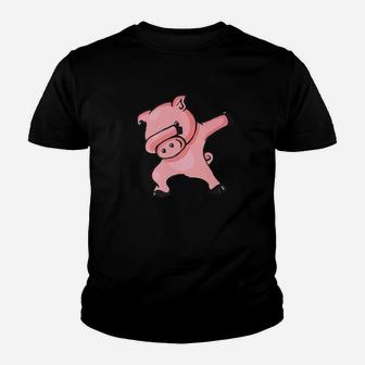 Funny Swine Dab Dabbing Pig Funny Pig Farmer Youth T-shirt - Thegiftio UK