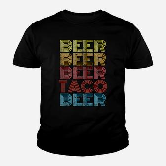 Funny Taco Beer Retro Vintage Mexican Drinking Team Foodie Youth T-shirt | Crazezy UK