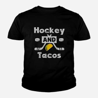 Funny Taco Hockey And Tacos Youth T-shirt - Thegiftio