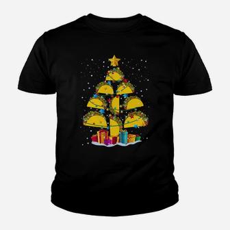 Funny Tacos Lovers Christmas Tree Noel Favorite Foods Xmas Sweatshirt Youth T-shirt | Crazezy UK