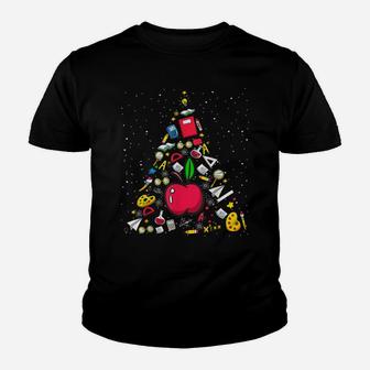 Funny Teacher Math Geometry Science Christmas Tree Teacher Youth T-shirt | Crazezy CA
