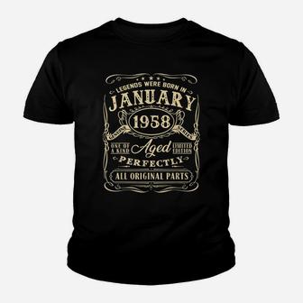 Funny Tee Legends Were Born In January 1958 63Rd Birthday Youth T-shirt | Crazezy DE