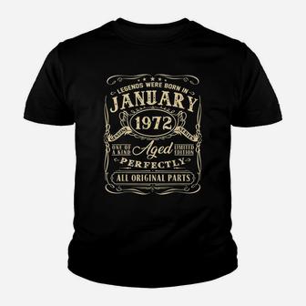 Funny Tee Legends Were Born In January 1972 49Th Birthday Youth T-shirt | Crazezy
