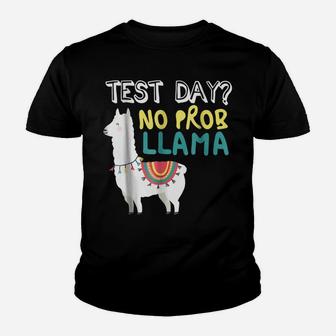 Funny Test Day Llama Teacher Exam Testing T-Shirt Teaching Youth T-shirt | Crazezy