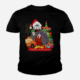Funny Thanksgiving, Christmas, New Year's Holiday Season Youth T-shirt | Crazezy CA