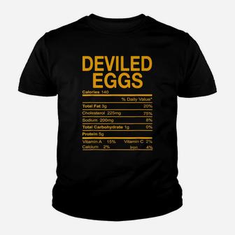 Funny Thanksgiving Food - Deviled Eggs Nutrition Facts Youth T-shirt | Crazezy UK