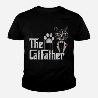 Funny The Catfather Cat Dad Lovers Fathers Day Youth T-shirt | Crazezy CA