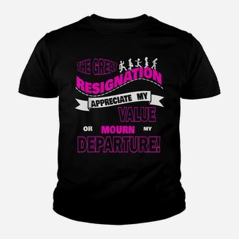 Funny The Great Resignation I Quit The 9-5 Job Employee Youth T-shirt | Crazezy
