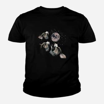 Funny Three Corgi Moon Wolf Parody Gift Lovers Youth T-shirt | Crazezy