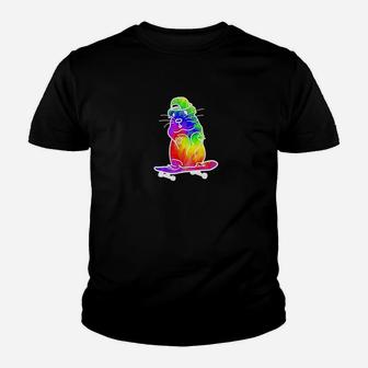 Funny Tiedye Hamster Guinea Pig Animal Skateboarding Youth T-shirt | Crazezy CA
