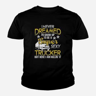 Funny Truck Driver Gift Super Trucker Youth T-shirt | Crazezy UK