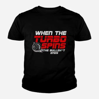 Funny Turbo Spins Youth T-shirt | Crazezy