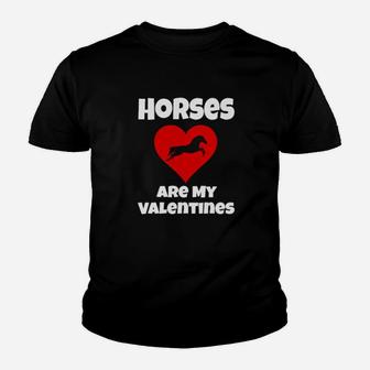 Funny Valentines Day Horses Are My Valentines Youth T-shirt - Monsterry