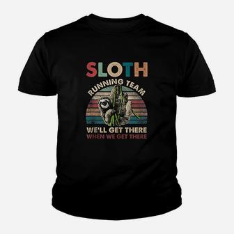 Funny Vintage Sloth Running Team Marathon Runners Jogging Youth T-shirt | Crazezy UK