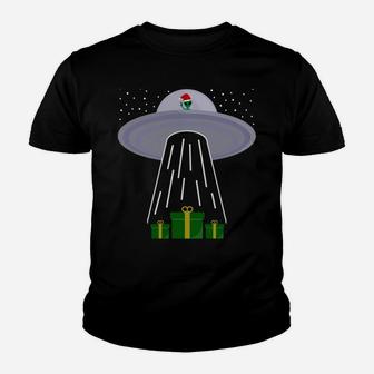 Funny Xmas Believe Alien Ufo - Ugly Christmas Sweatshirt Youth T-shirt | Crazezy