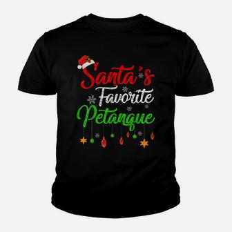 Funny Xmas Santa's Favorite Petanque Christmas Youth T-shirt | Crazezy