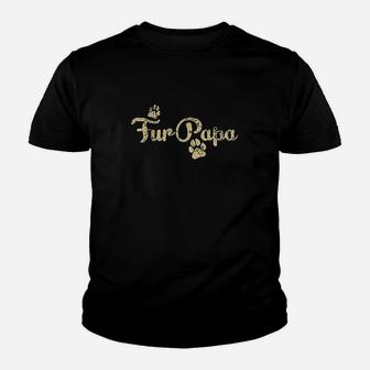 Fur Papa Cute Dog Cat Lover Dad Pawprint Gift Youth T-shirt | Crazezy AU