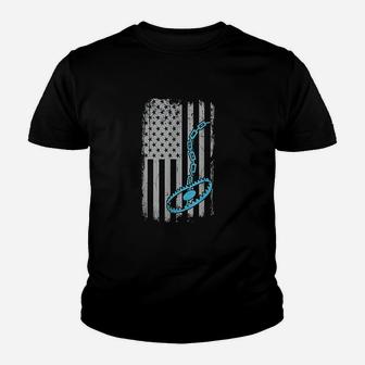 Fur Trapper Us American Flag Cool Outdoor Trapping Gear Youth T-shirt | Crazezy CA