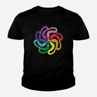 Fuzzy Worm On A String Meme Rainbow Mandala Youth T-shirt | Crazezy