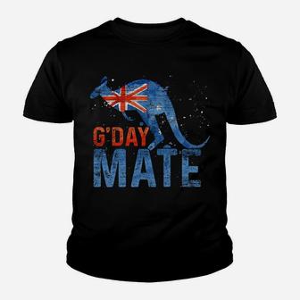 G Day Mate Kangaroo Aussie Animal Australia Flag Australia Sweatshirt Youth T-shirt | Crazezy