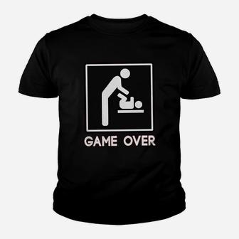 Game Over New Dad Baby Parent Youth T-shirt | Crazezy