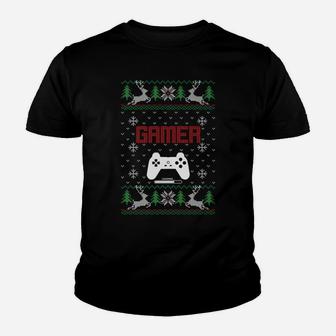 Gamer Christmas Sweatshirt Xmas Gaming Gifts Retro Youth T-shirt | Crazezy AU
