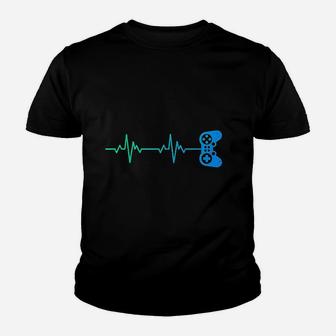 Gamer Heartbeat Game Controller Nerdy Gift For Gamers Youth T-shirt - Thegiftio