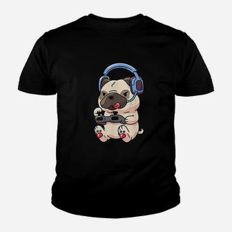 Gamer Pug Gaming Pugs Video Game Gift Youth T-shirt | Crazezy UK