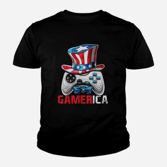 Gamerica 4Th Of July Video Game American Flag Youth T-shirt | Crazezy
